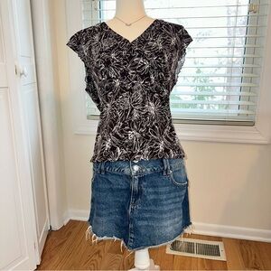 Brown & White Floral fairy Top